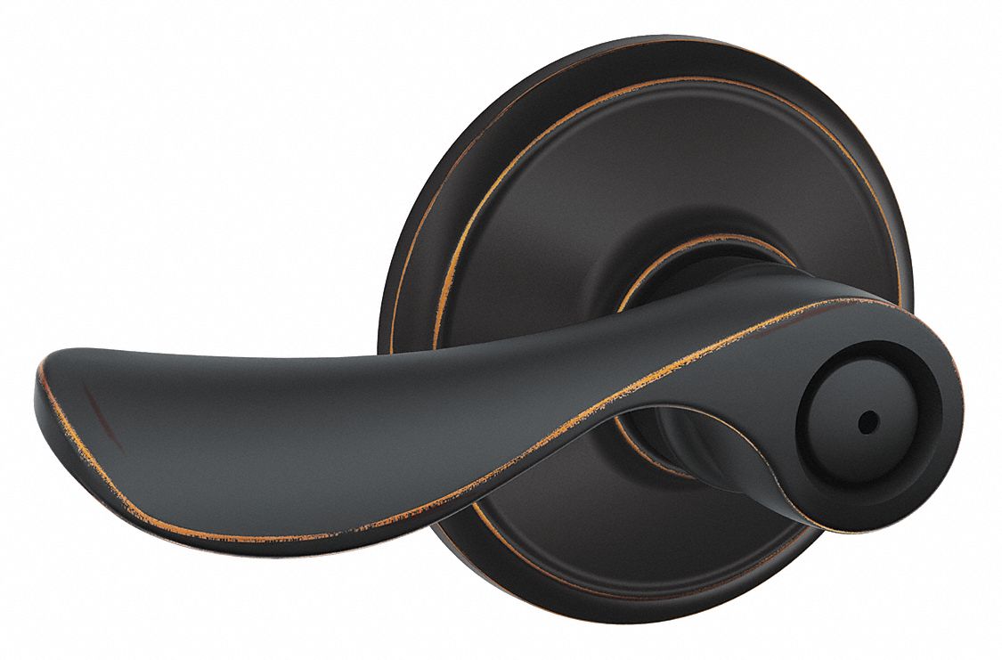 Door Lockset: Privacy Lever Locksets, Bronze, ADA Compliant