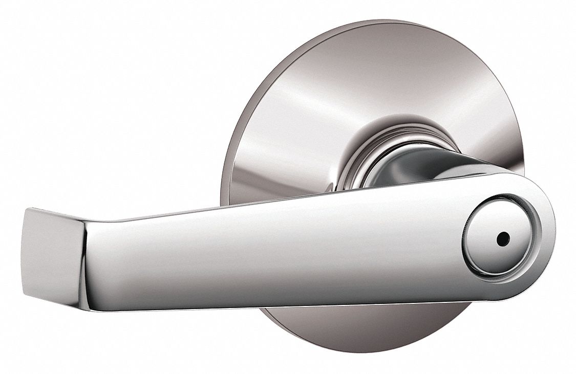 Door Lockset: Privacy Lever Locksets, Chrome, ADA Compliant