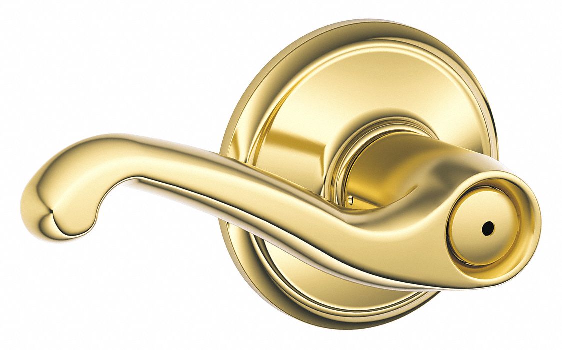 Door Lockset: Privacy Lever Locksets, Brass, ADA Compliant