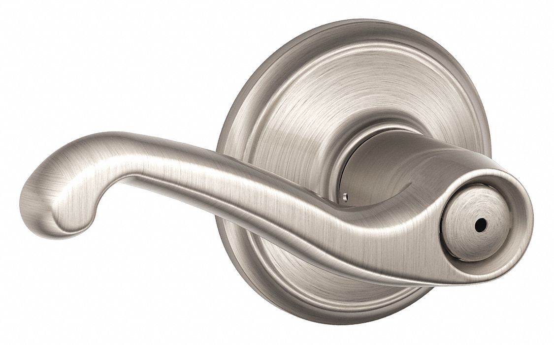 Door Lockset: Privacy Lever Locksets, Nickel, ADA Compliant