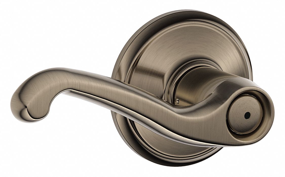 Door Lockset: Privacy Lever Locksets, Nickel, ADA Compliant