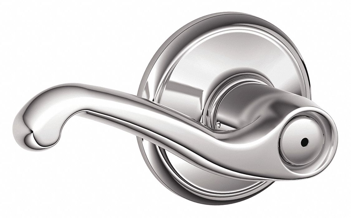 Door Lockset: Privacy Lever Locksets, Chrome, ADA Compliant