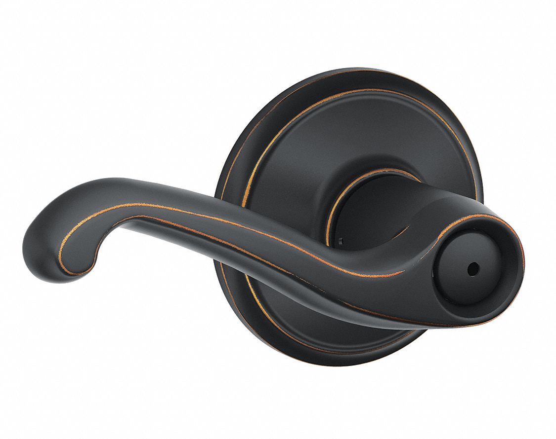 Door Lockset: Privacy Lever Locksets, Bronze, ADA Compliant