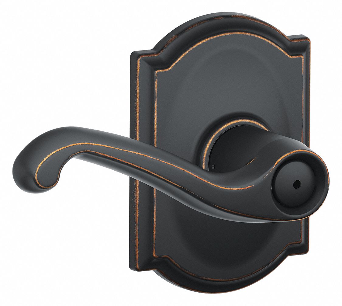 Door Lockset: Privacy Lever Locksets, Bronze, ADA Compliant