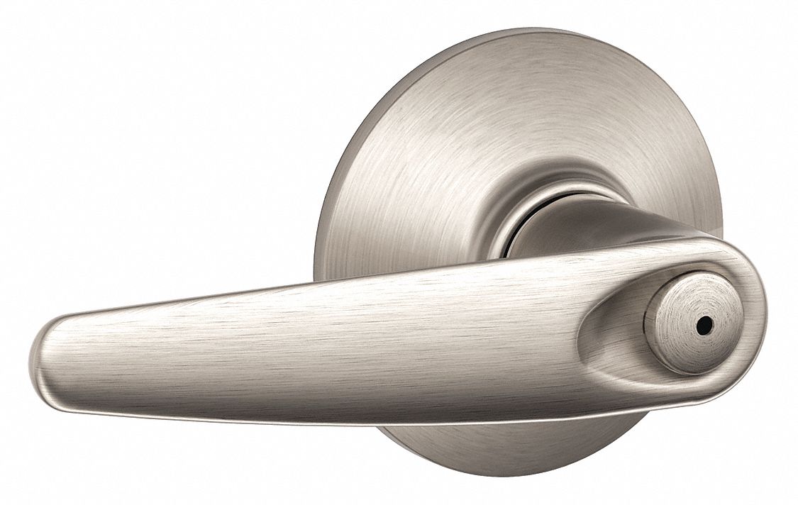 Door Lockset: Privacy Lever Locksets, Nickel, ADA Compliant