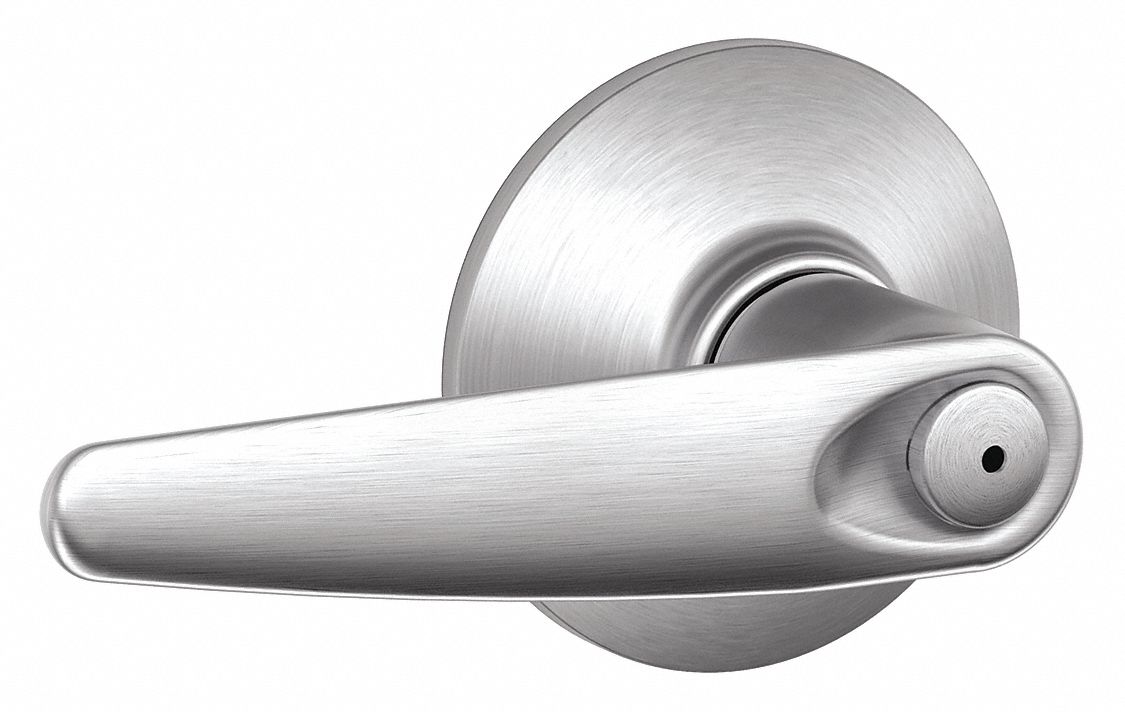 Door Lockset: Privacy Lever Locksets, Chrome, ADA Compliant