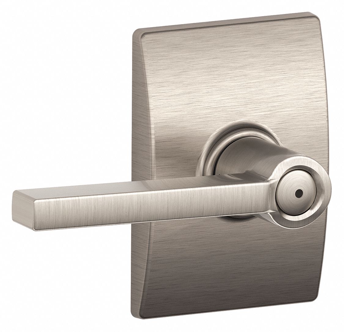 Door Lockset: Privacy Lever Locksets, Nickel, ADA Compliant
