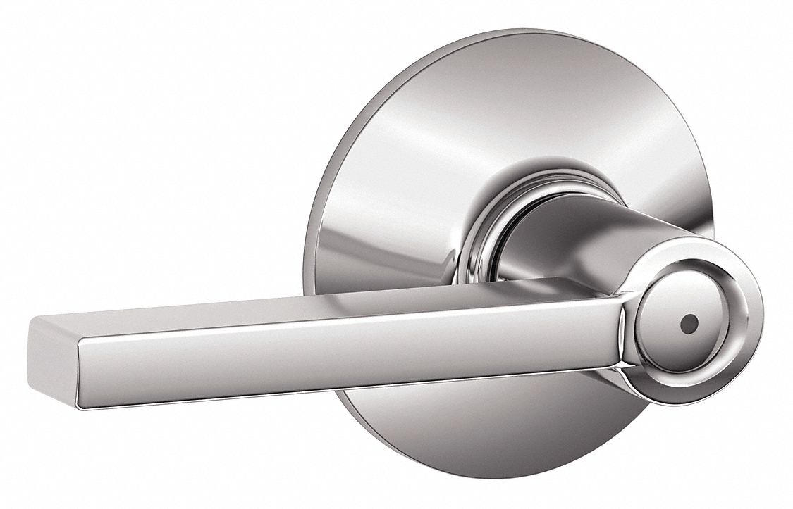 Door Lockset: Privacy Lever Locksets, Chrome, ADA Compliant