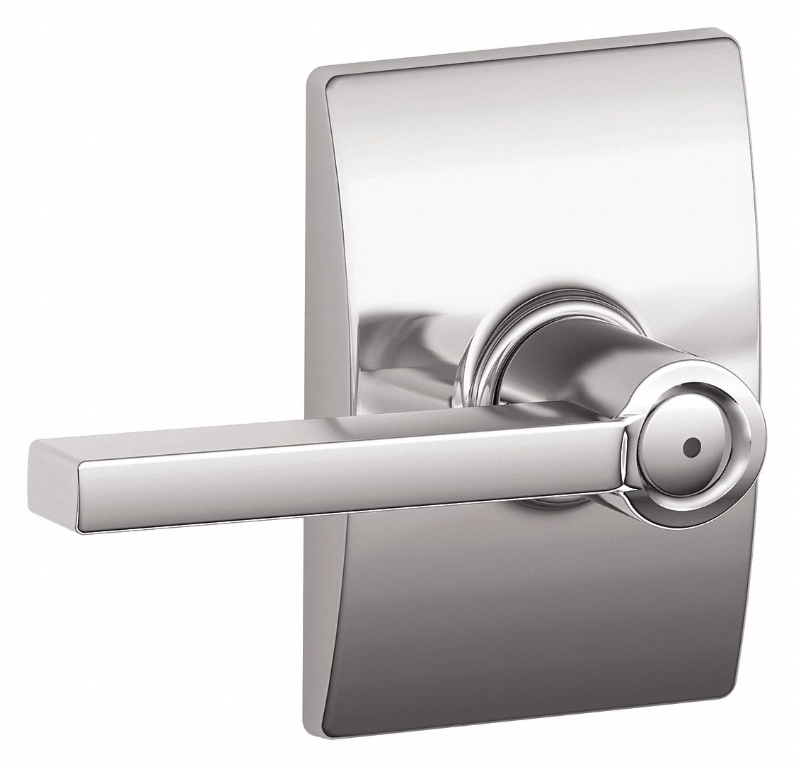 Door Lockset: Privacy Lever Locksets, Chrome, ADA Compliant