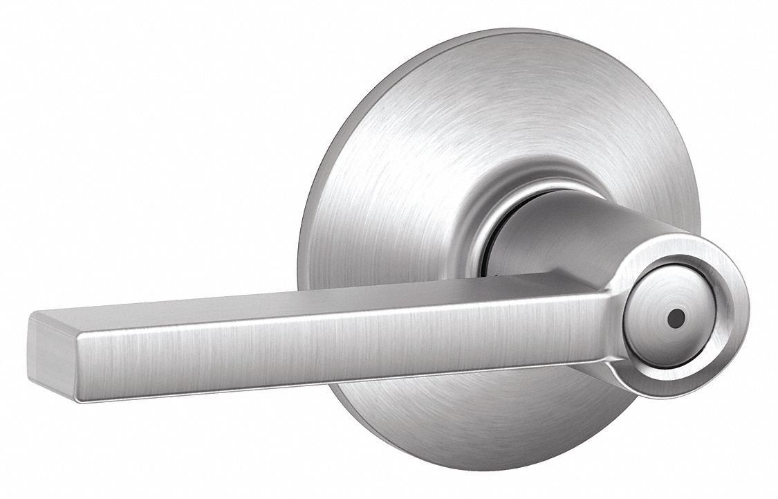 Door Lockset: Privacy Lever Locksets, Chrome, ADA Compliant