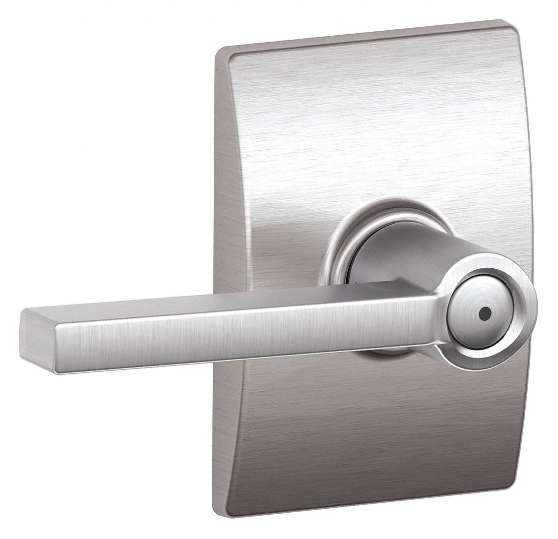 SCHLAGE, Privacy Lever Locksets, Chrome, Door Lockset 49ZP68F40 LAT 626 CEN Grainger
