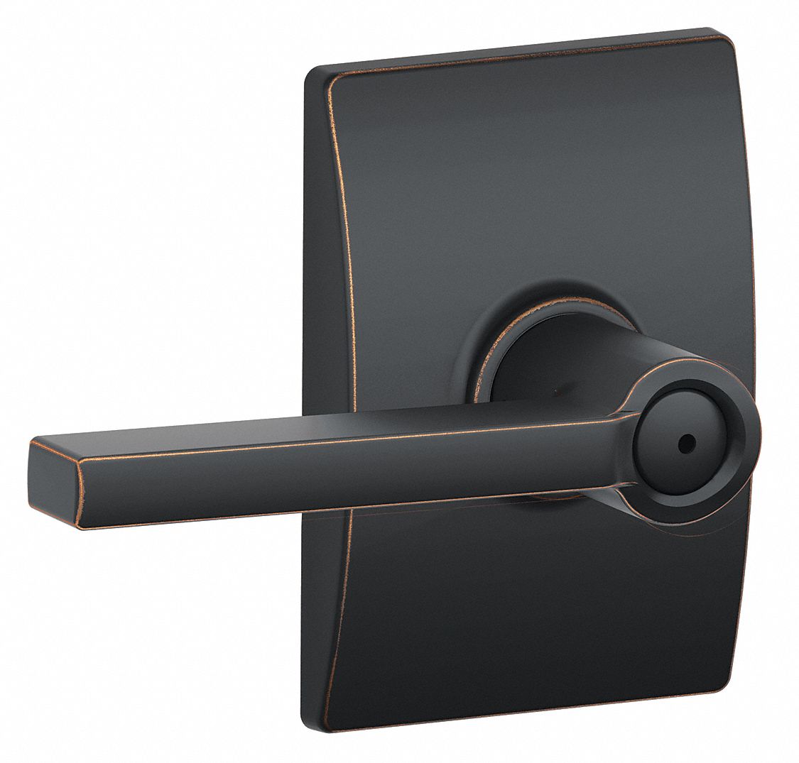 Door Lockset: Privacy Lever Locksets, Bronze, ADA Compliant