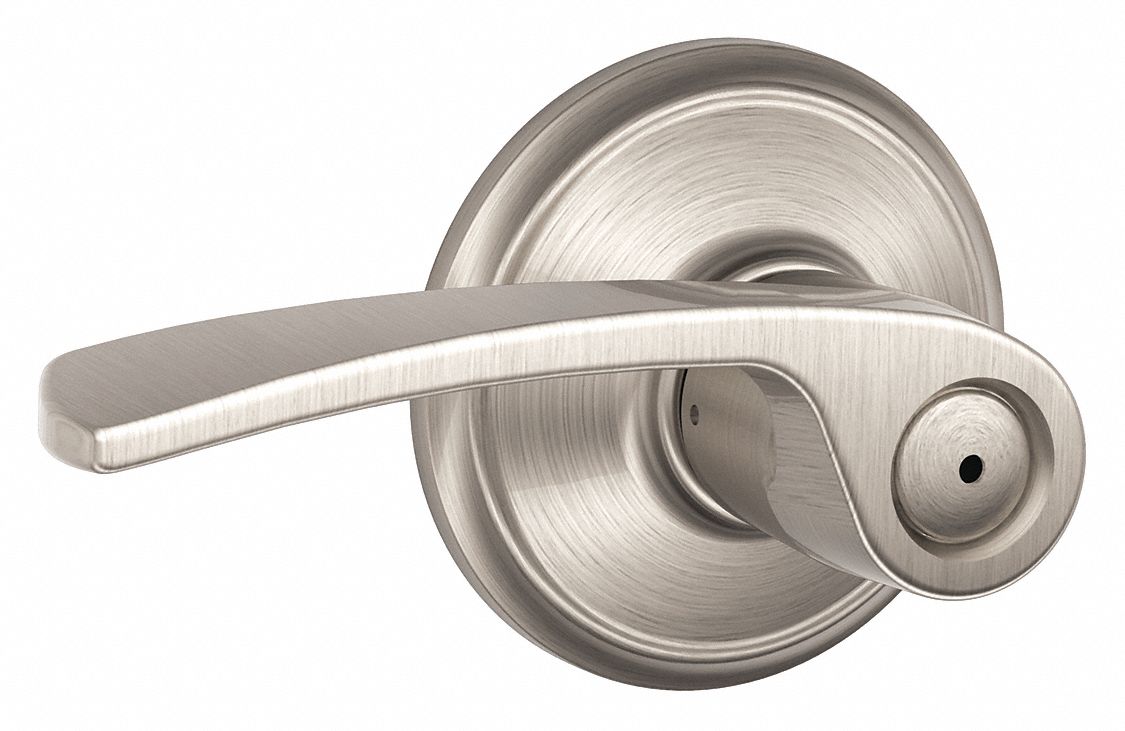 Door Lockset: Privacy Lever Locksets, Nickel, ADA Compliant