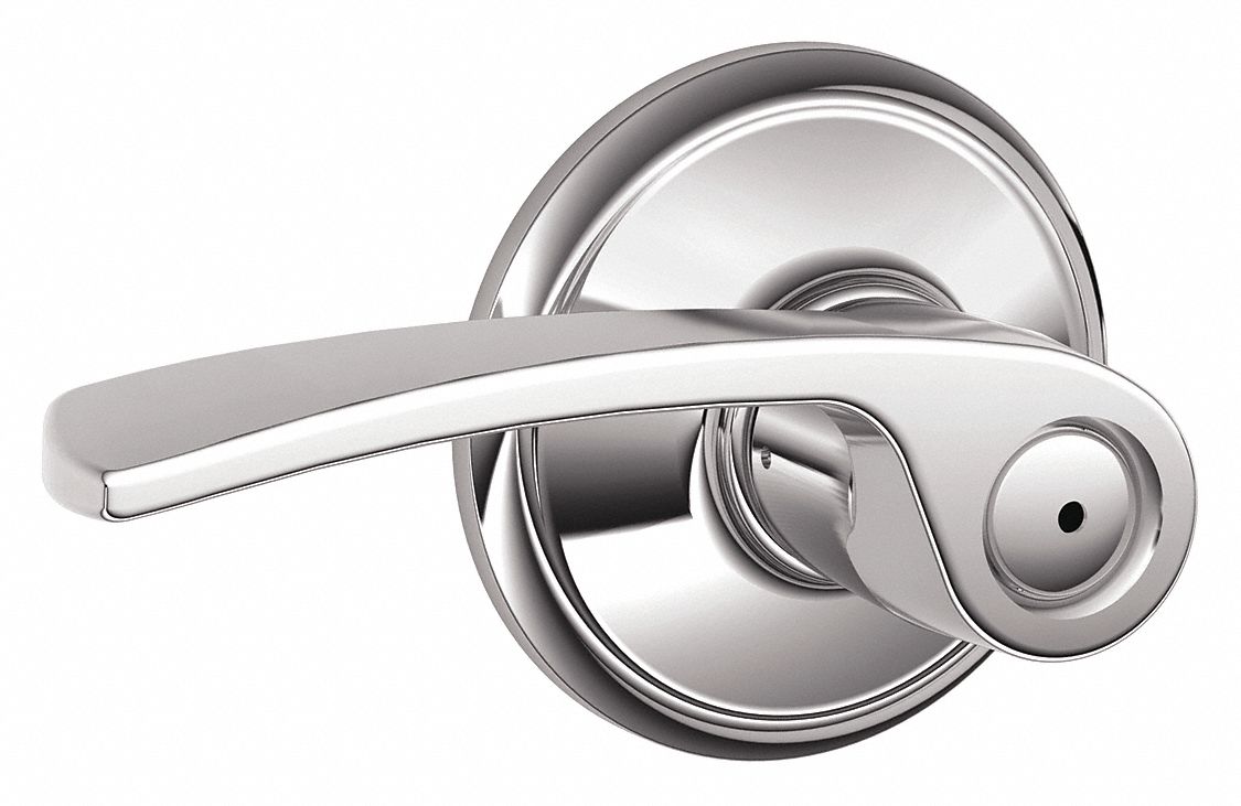 Door Lockset: Privacy Lever Locksets, Chrome, ADA Compliant