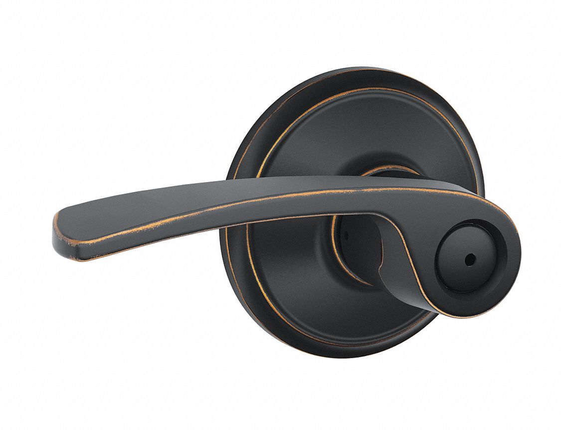 Door Lockset: Privacy Lever Locksets, Bronze, ADA Compliant