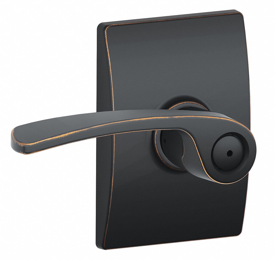 Door Lockset: Privacy Lever Locksets, Bronze, ADA Compliant