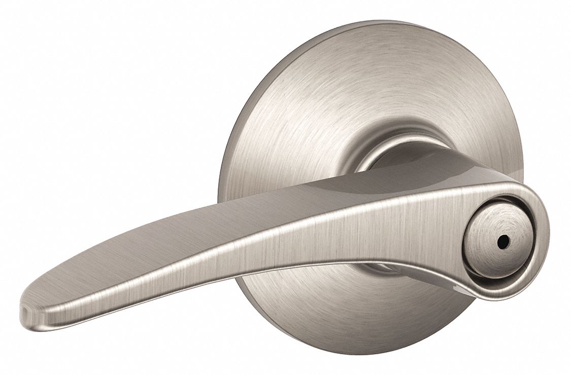 Door Lockset: Privacy Lever Locksets, Nickel, ADA Compliant