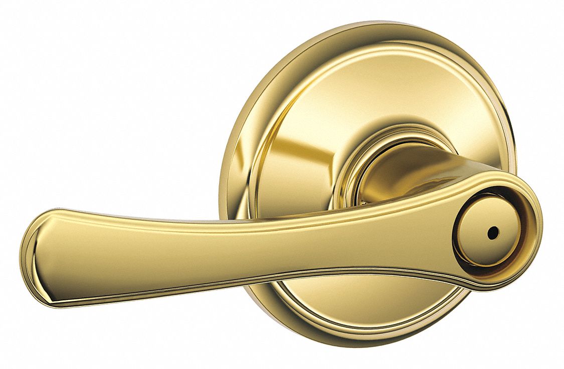 Door Lockset: Privacy Lever Locksets, Brass, ADA Compliant