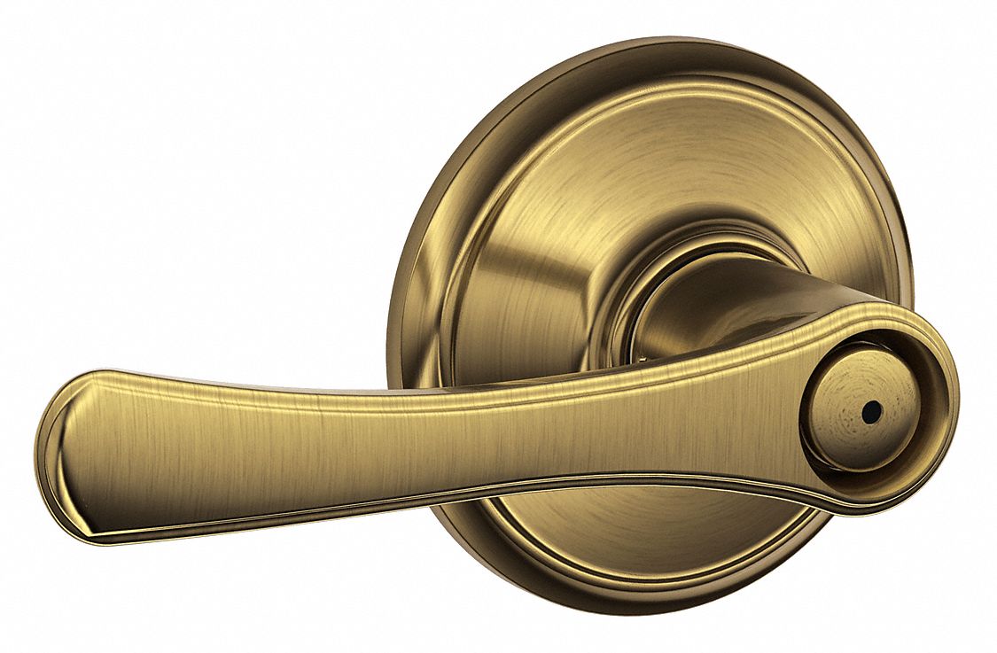 Door Lockset: Privacy Lever Locksets, Brass, ADA Compliant