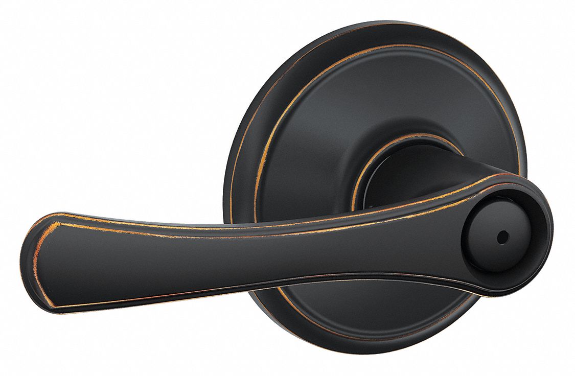 Door Lockset: Privacy Lever Locksets, Bronze, ADA Compliant