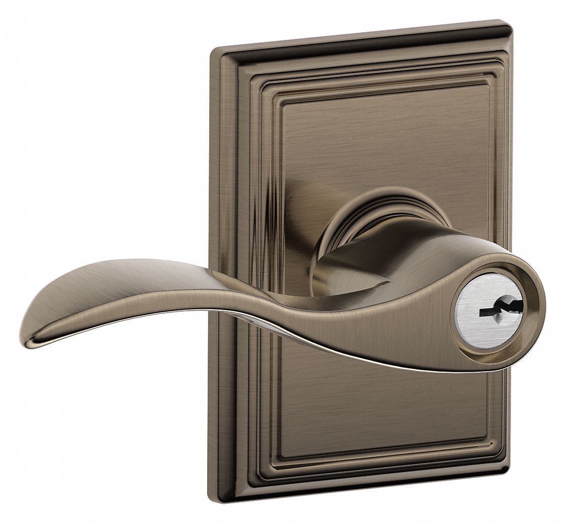 SCHLAGE, Office Lever Locksets, Nickel, Door Lockset 49ZR43F51A ACC