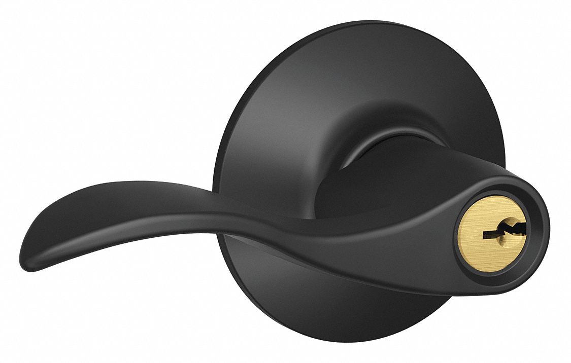 Door Lockset: Office Lever Locksets, Black