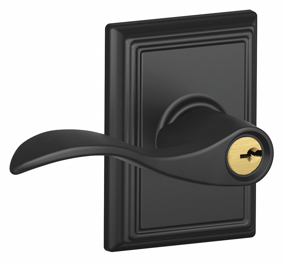 Door Lockset: Office Lever Locksets, Black