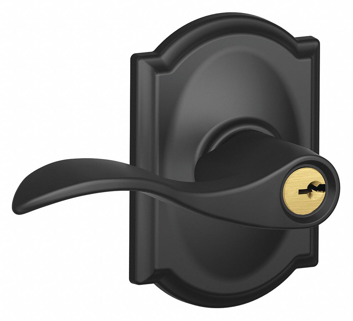 Door Lockset: Office Lever Locksets, Black