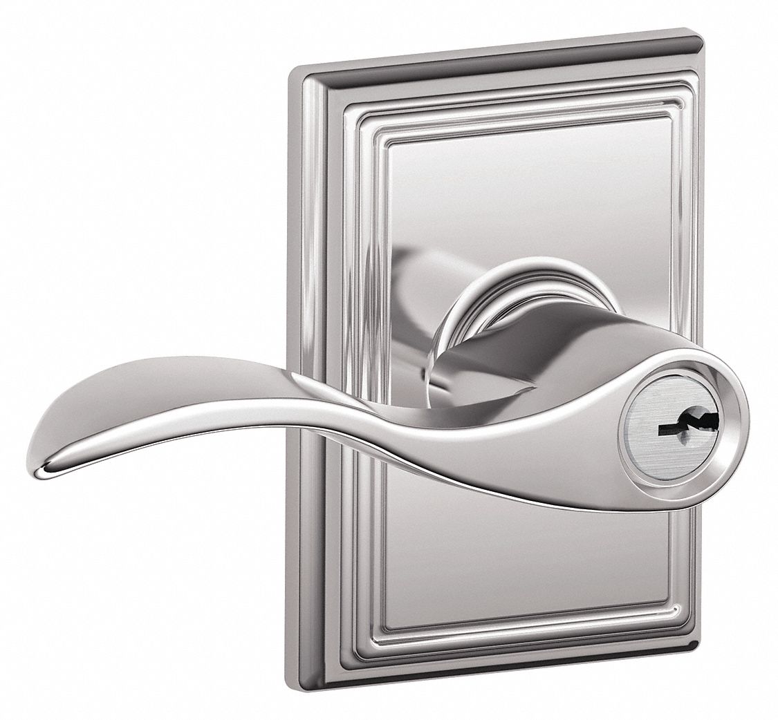 SCHLAGE, Office Lever Locksets, Chrome, Door Lockset 49ZR52F51A ACC