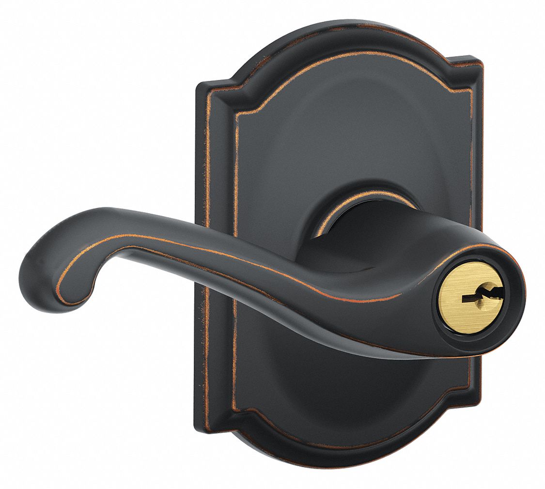 SCHLAGE, Office Lever Locksets, Bronze, Door Lockset 49ZT25F51A FLA