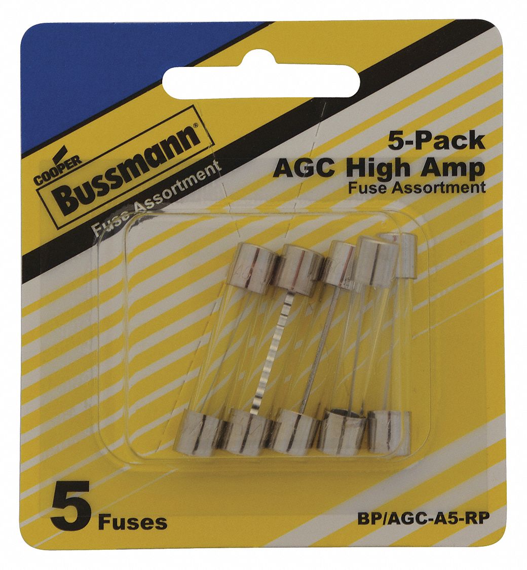 FUSE KIT, AGC, 5 FUSES INCLUDED, 10 TO 30 A, 1 AGC 10, 15, 20, 25, 30, NO FUSE CLASS