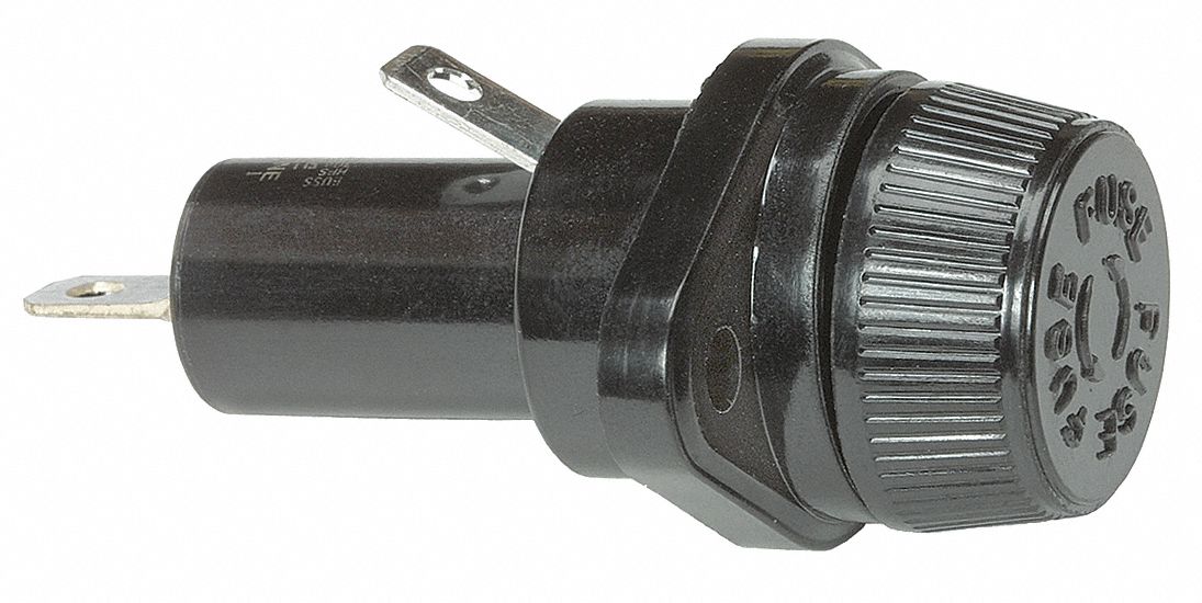 PANEL-MOUNT FUSE HOLDER, 0 TO 15 A, 600V AC, ¼ IN QUICK CONNECT, NONINDICATING