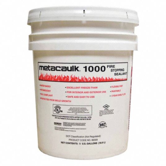 METACAULK Firestop Sealant, 5 gal Pail, Up to 4 hr Fire Rating, Red