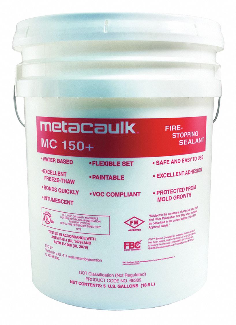 METACAULK Firestop Sealant, 5 gal Pail, Up to 4 hr Fire Rating, Red