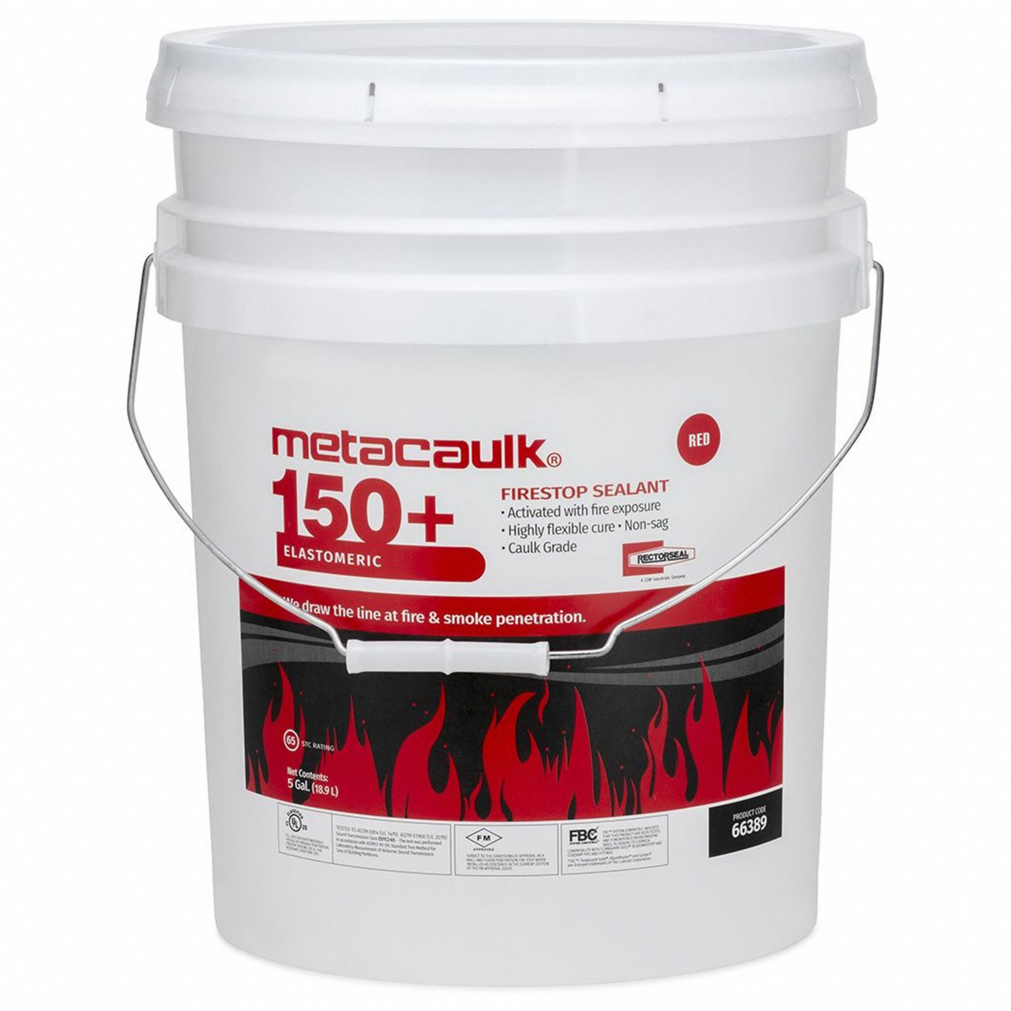 Fire Barrier Sealant: Red, Pail, 5 gal Size, Up to 4 hr, Bulk Loading Gun/Trowel
