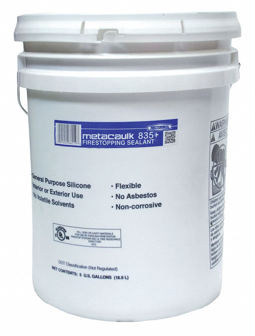 METACAULK Firestop Sealant, 5 gal Pail, Up to 4 hr Fire Rating, Gray