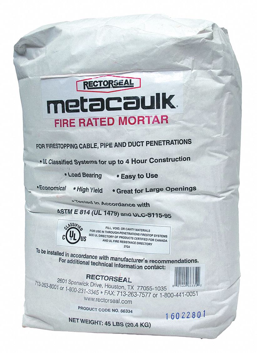 Metacaulk 66334 Metacaulk Firestop Mortar, 45 lb Bag, Up to 4 hr Fire