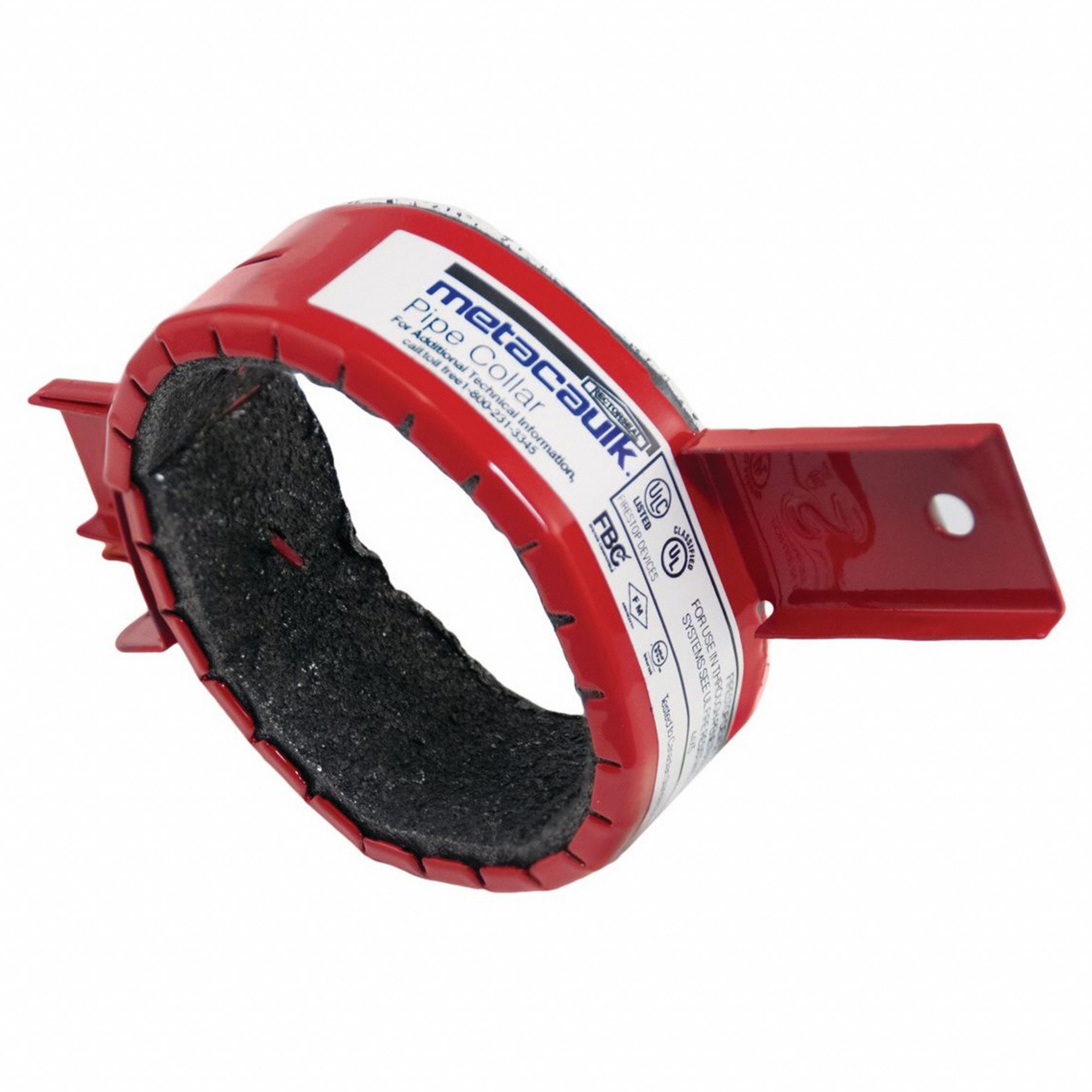 Firestop Pipe Collar: 2 in For Pipe Size, Plastic Pipe, Up to 3 hr, 5 in Ht