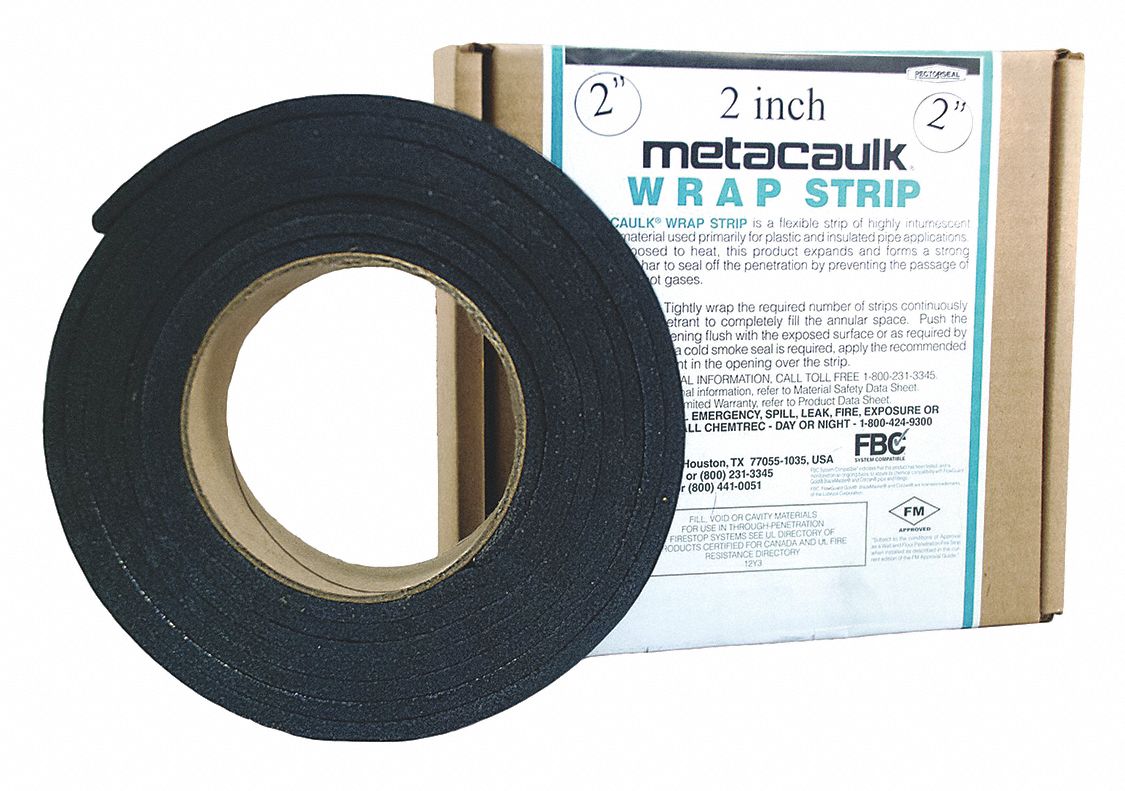 METACAULK Firestop Wrap Strip, Up to 3 hr Fire Rating, 2 in Height, 1/4