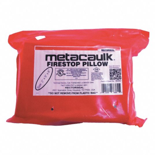 METACAULK Firestop Pillow, Up to 3 hr Fire Rating, 9 in Height, 2 in