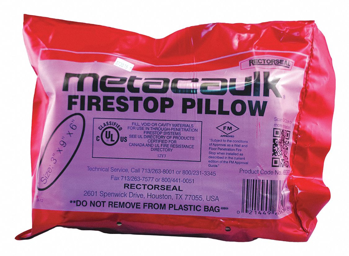 METACAULK Firestop Pillow, Up to 3 hr Fire Rating, 9 in Height, 3 in