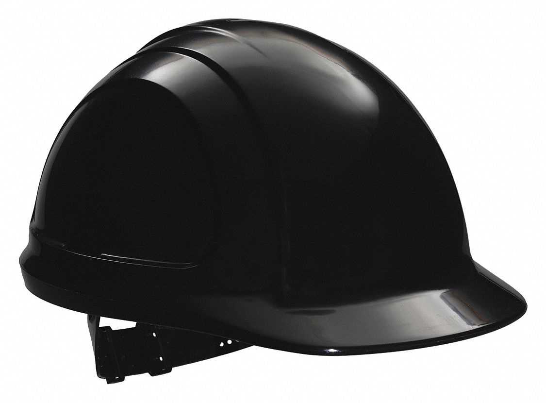 Hard Hat: Black, No Graphics, Pinlock, Polyethylene, Side-Slots, NORTH, Solid, North Zone