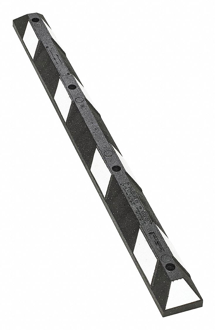 Car Stop, Black/White, 72" L x 6" W