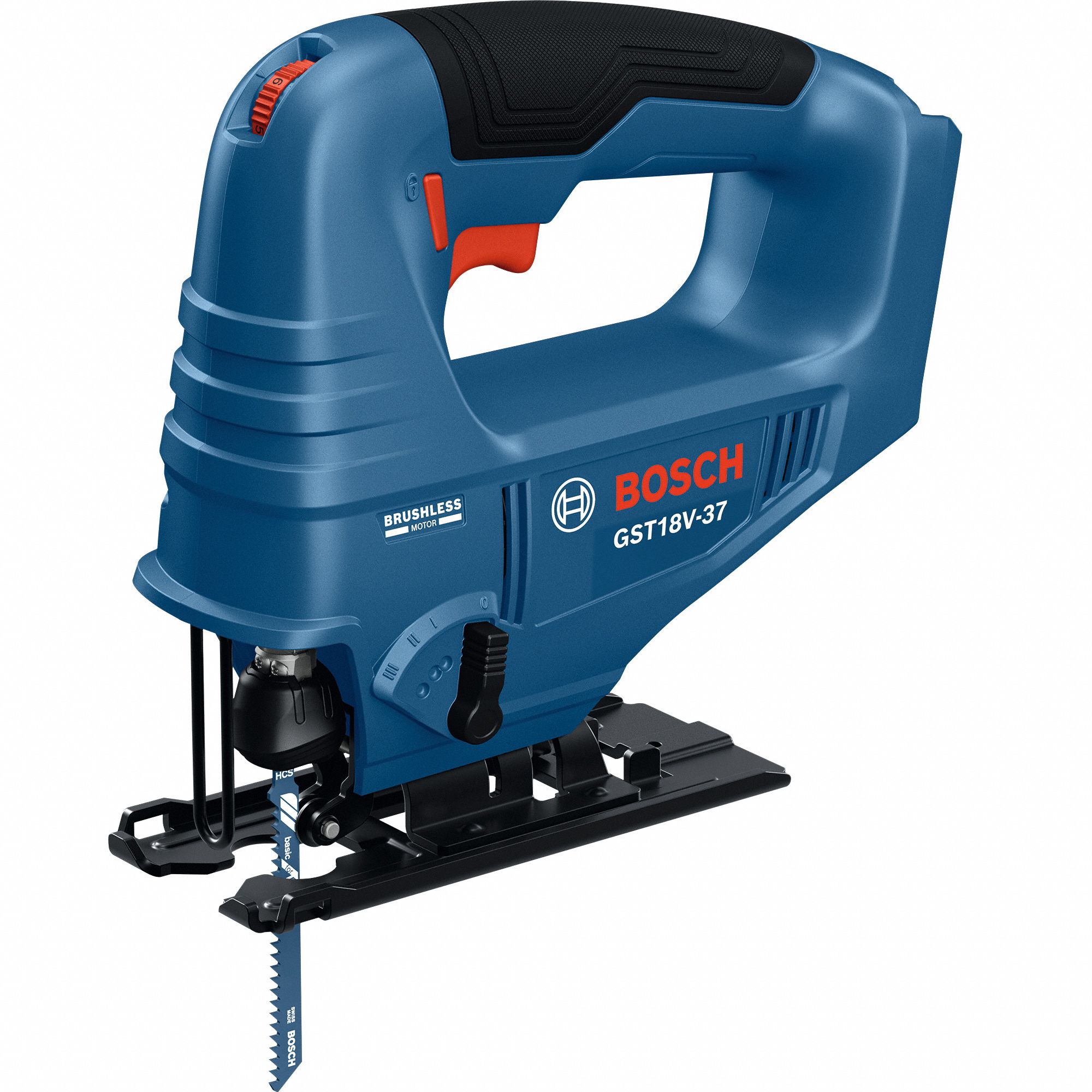 Jigsaw: Top Handle, T-Shank, Orbital Stroke, 3, 300 stroke/min Stroke Rate - Max, Brushless