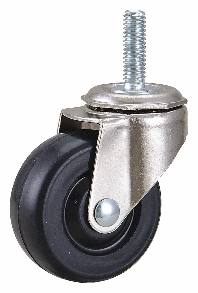 GRAINGER APPROVED Threaded Stem Caster 2 in Wheel Dia., 75 lb, 2 1/2