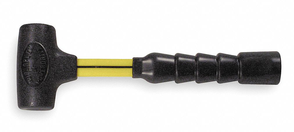 DEAD BLOW HAMMER, FIBREGLASS HANDLE, 14 OZ HEAD WT, 1¼ IN HAMMER FACE DIA, 12 IN OVERALL L