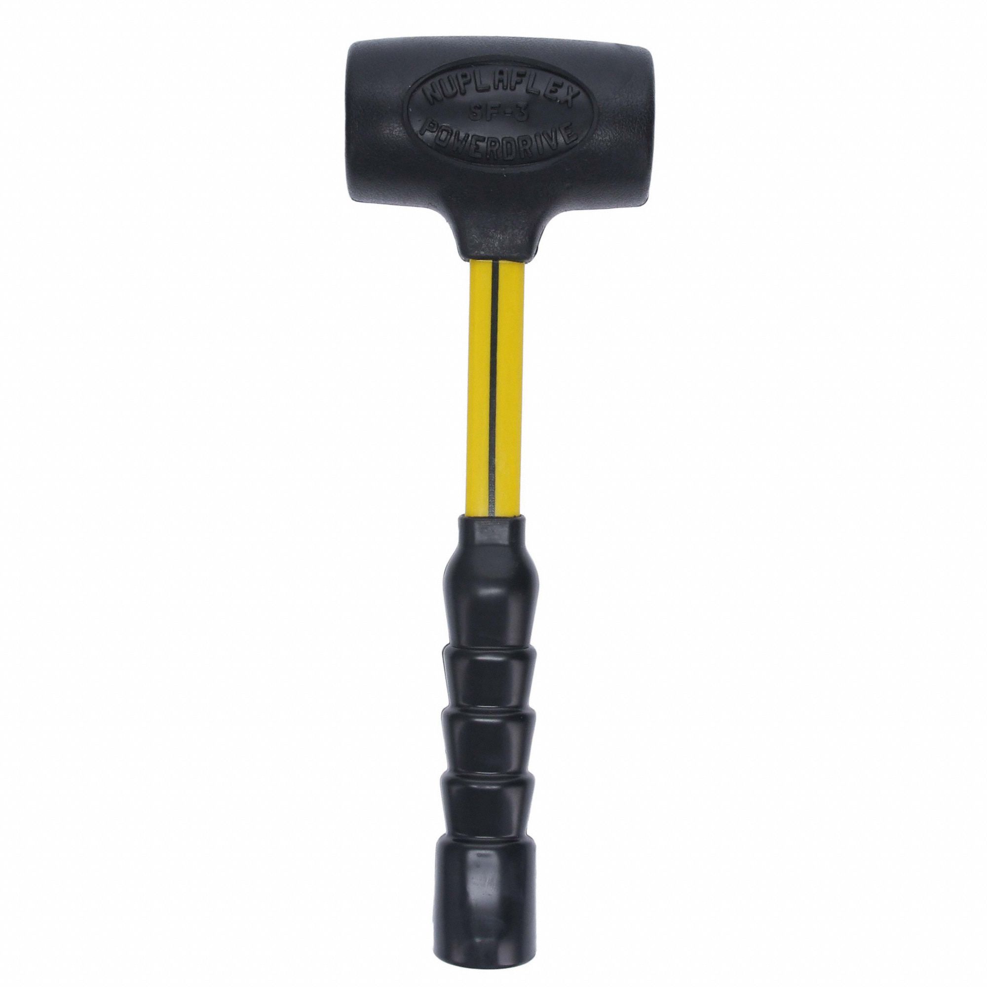 NUPLA Dead Blow Hammer Fiberglass Handle, 3 lb Head Wt, 2 1/2 in