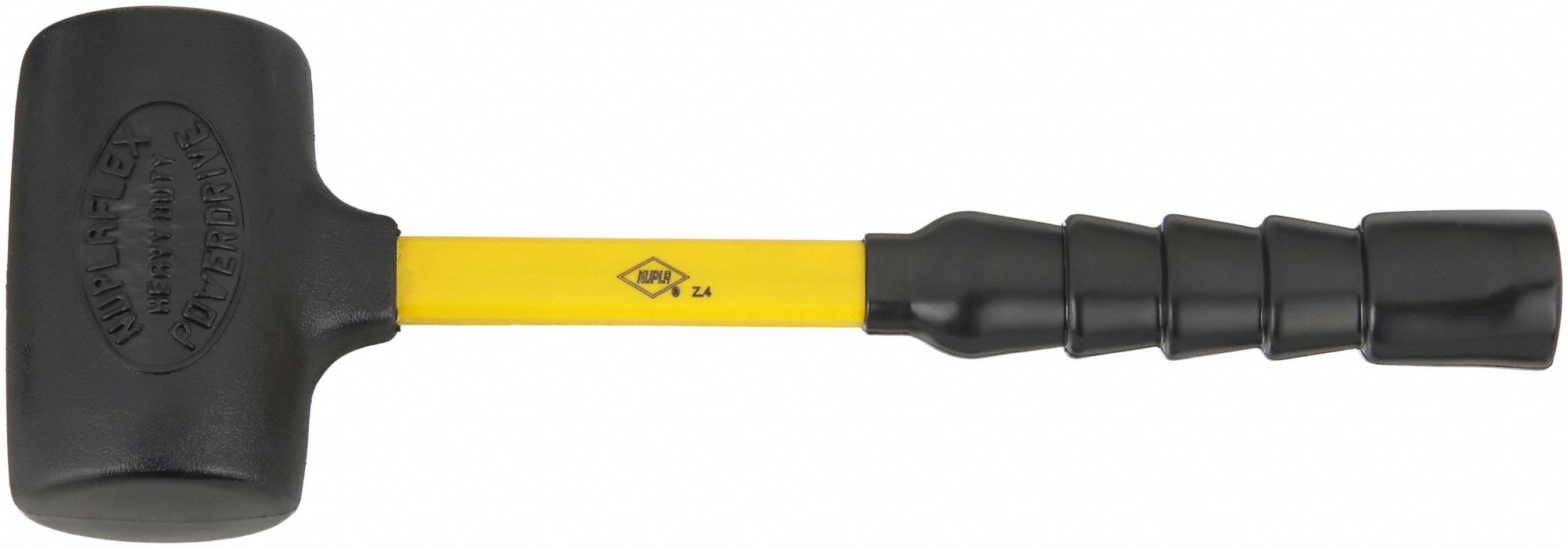 STANDARD POWER DRIVE SERIES DEAD BLOW HAMMER, 15½ IN YELLOW FIBREGLASS HANDLE, 15 IN L, 4 LB WEIGHT