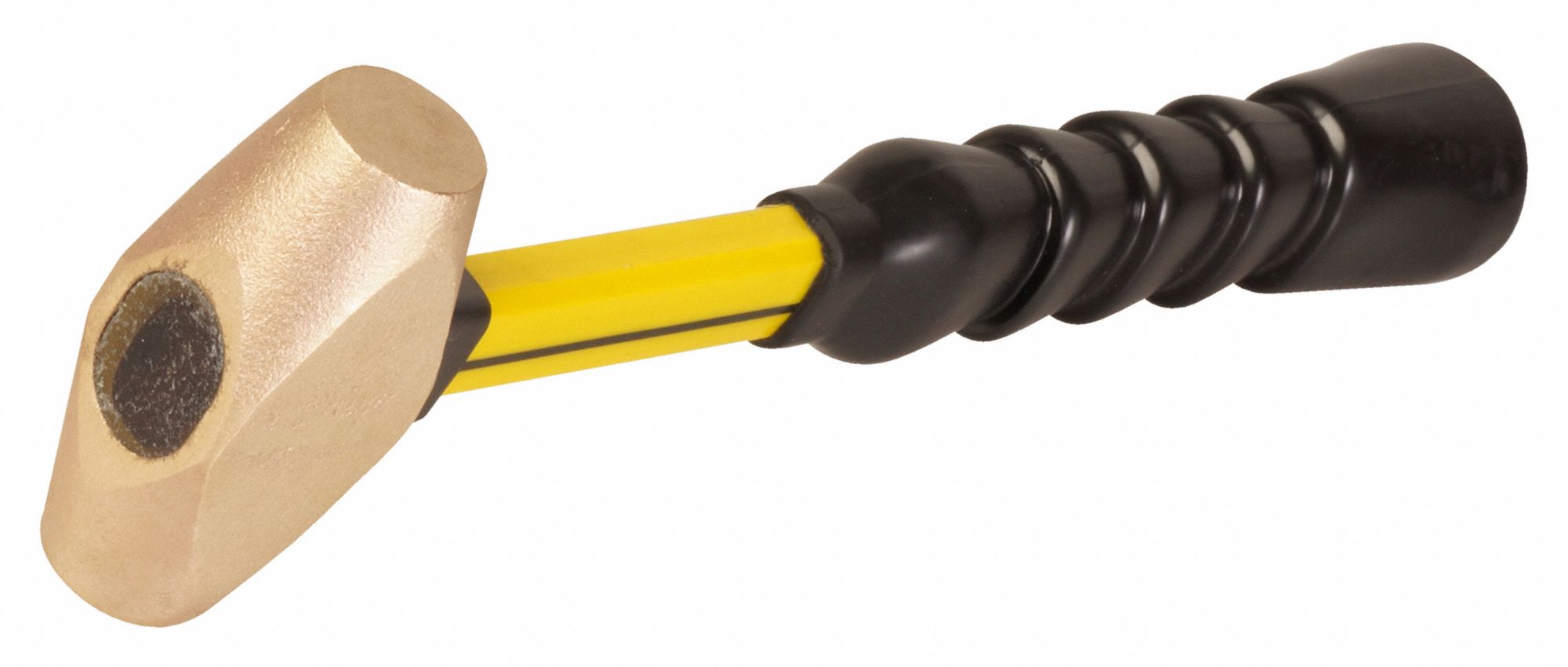 NON-SPARKING ENGINEERING HAMMER, FIBREGLASS HANDLE, 1½ LB HEAD WT, 1⅛ IN DIA, 12 IN OVERALL L