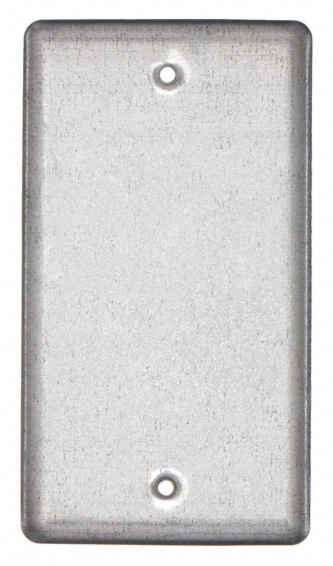 ELECTRICAL BOX COVER, HANDY BOX COVER, 1 GANG, BLANK, FOR RECTANGULAR BOX SHAPE, STEEL